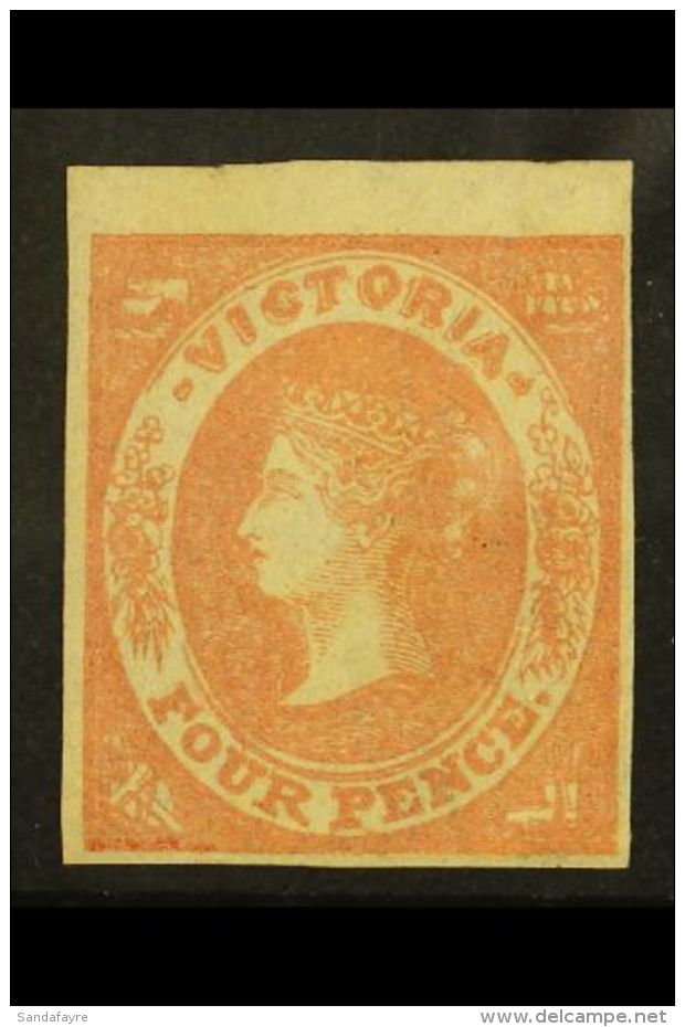 VICTORIA 1857 4d Dull Rose Imperf, Wmk Large Star, SG 44, Lightly Hinged Mint With 4 Good / Huge Margins. For More... - Sonstige & Ohne Zuordnung
