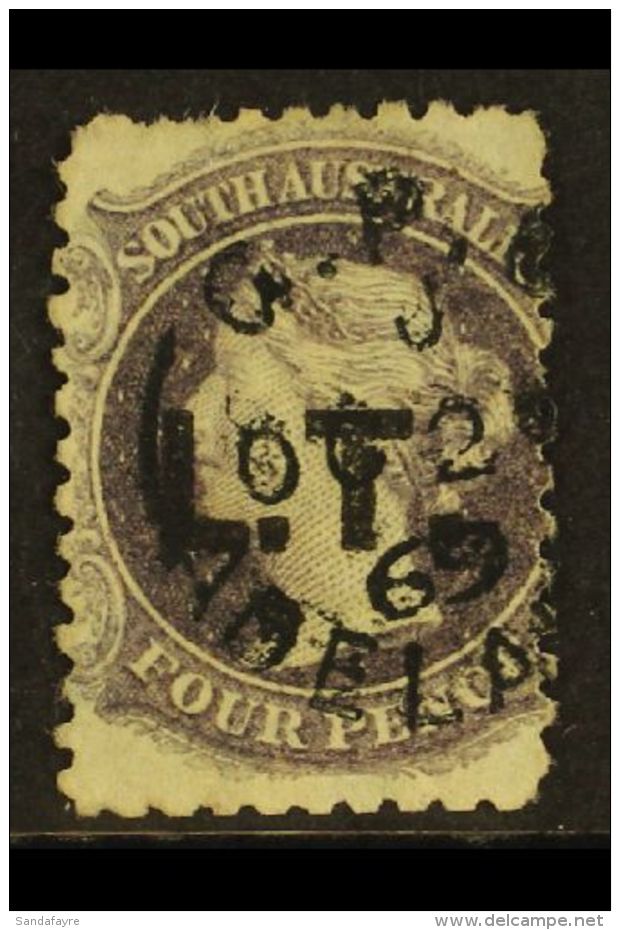 SOUTH AUSTRALIA DEPARTMENTALS "L..T." (Land Titles) 1868 4d Dull Purple, Perf 11&frac12;, SG 70, Ovptd "L.T.",... - Otros & Sin Clasificación