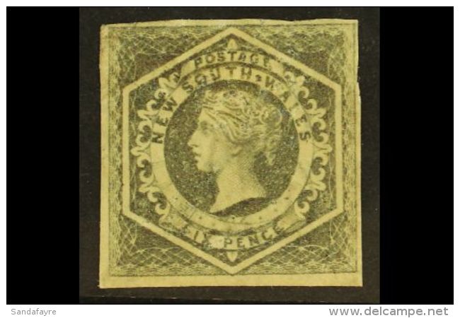 NEW SOUTH WALES 1854-59 6d Greenish Grey, SG 90, Mint Large Part OG With 4 Close To Good Margins And Strong... - Sonstige & Ohne Zuordnung