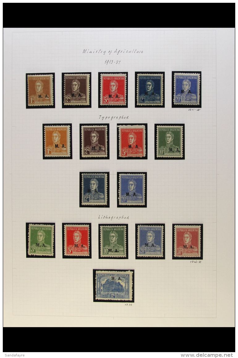 OFFICIAL DEPARTMENT STAMPS 1913-1937 COMPREHENSIVE FINE MINT COLLECTION Of Department Overprints In Hingeless... - Sonstige & Ohne Zuordnung