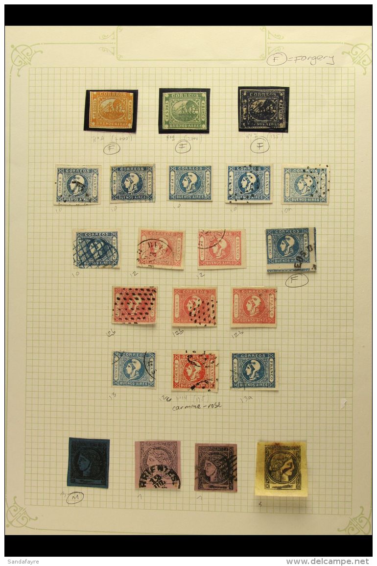 BUENOS AIRES &amp; CORRIENTES 1856-62 Attractive Range Of Very Fine, Choice Quality Used Stamps With Nice Cancels... - Sonstige & Ohne Zuordnung