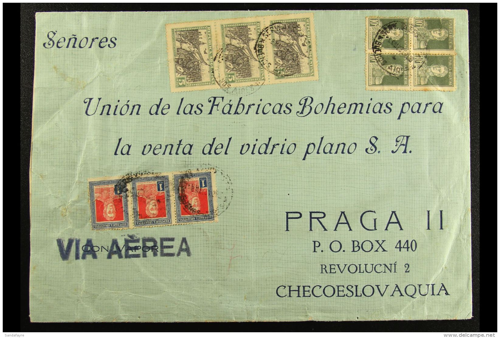 1931 PRINTED COVER TO CZECHOSLOVAKIA A Large Printed Advert Air Mail Cover To Prague Bearing 1931 5p "Victorious... - Autres & Non Classés