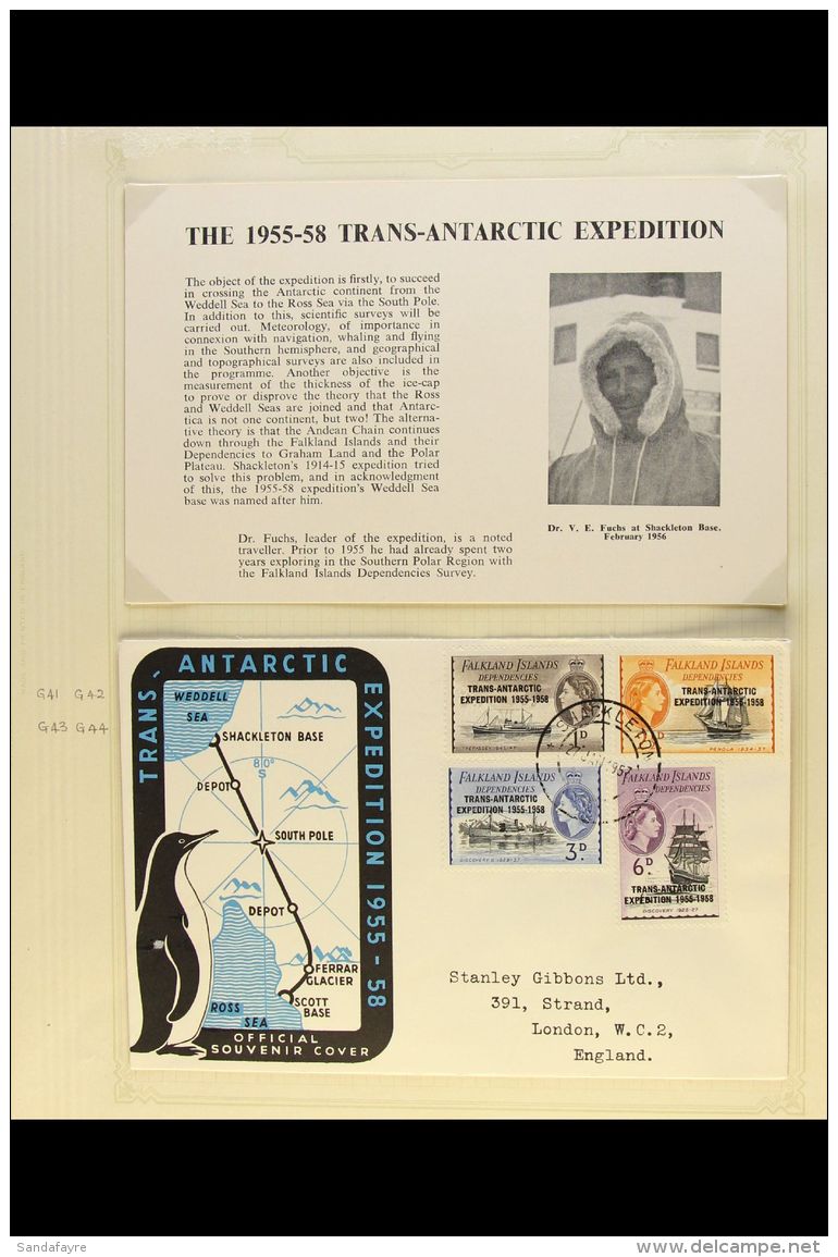 1955-58 TRANS-ANTARCTIC EXPEDITION Falkland Islands Dependencies 1956-57 Group Of Covers Bearing Expedition... - Sonstige & Ohne Zuordnung