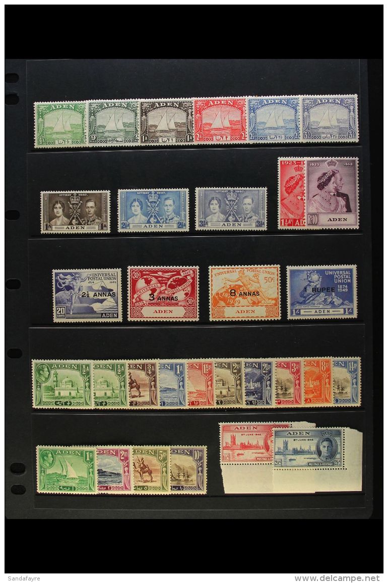 1937-1951 ALL DIFFERENT FINE MINT/NHM COLLECTION On Stock Pages, Inc 1937 "Dhow" Range To 3&frac12;a, 1939-48... - Aden (1854-1963)