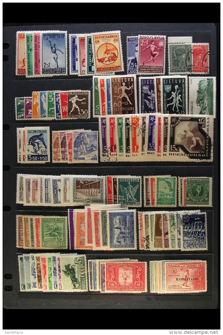 SPORTS 1920's-1940's Old World Mint &amp; Used Collection On Pages, Inc Netherlands 1928 Olympics Set Mint,... - Non Classificati