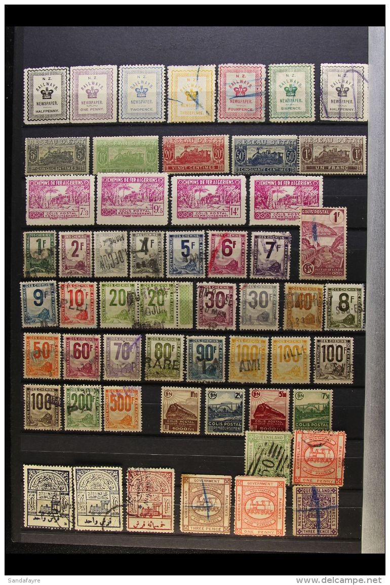 RAILWAY STAMPS Late 19th Century To 1960's World Mostly Used Collection On Stock Pages, Inc Belgium Railway... - Sonstige & Ohne Zuordnung