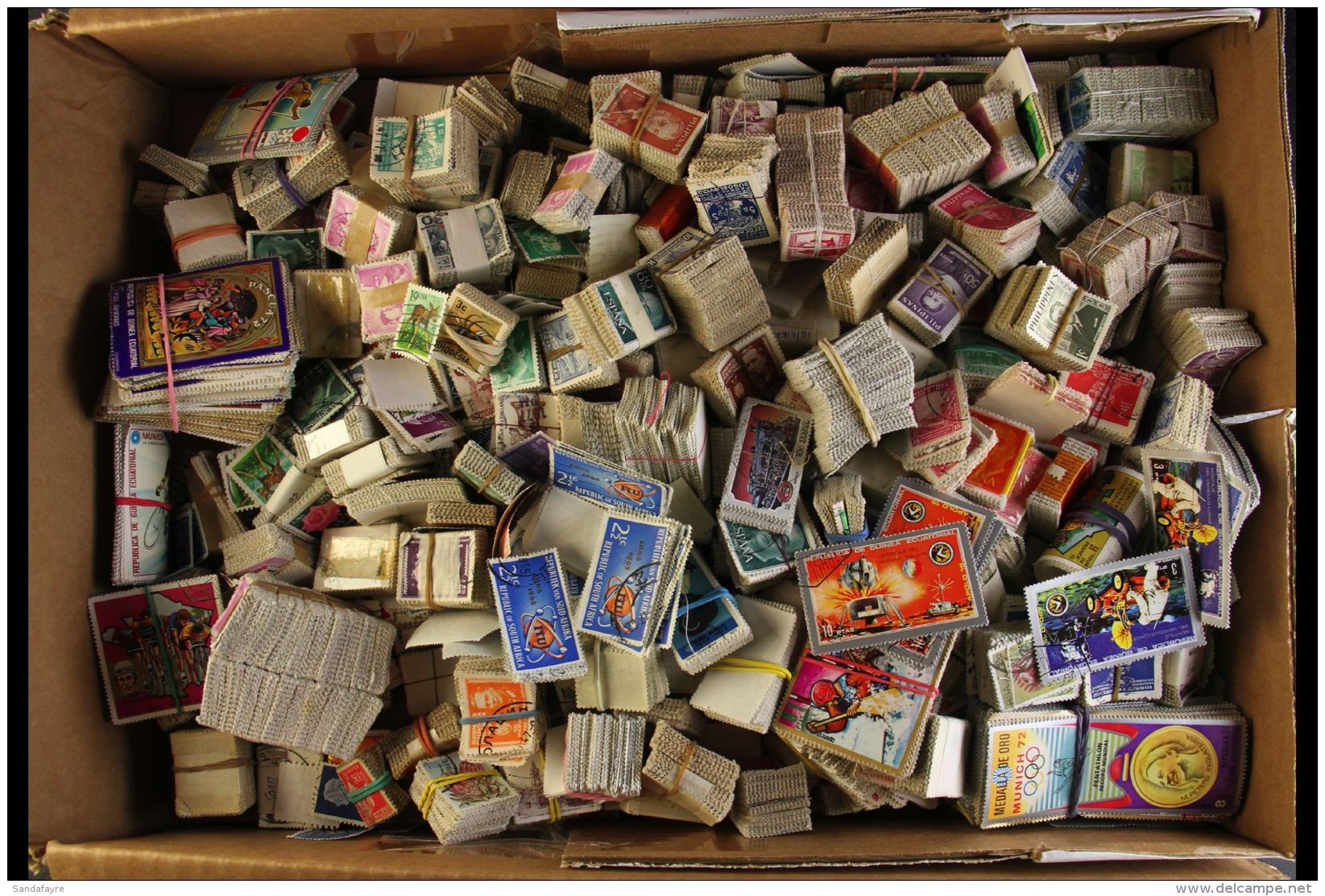 WORLD BUNDLEWARE 1950's To 1980's Hoard Of Used Stamps Tied Into Bundles, Inc Yugoslavia, South Africa, Belgium,... - Autres & Non Classés