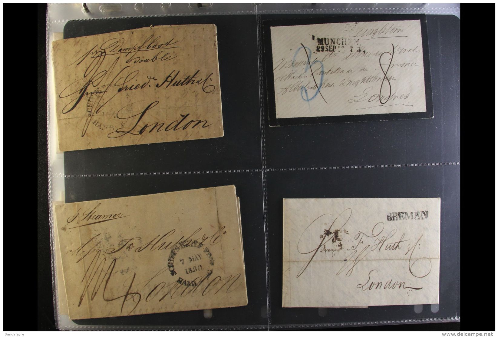 EUROPEAN POSTAL HISTORY 1740s-1860s. An Attractive &amp; Interesting Used Collection Of E/L's, Stampless Covers,... - Otros & Sin Clasificación