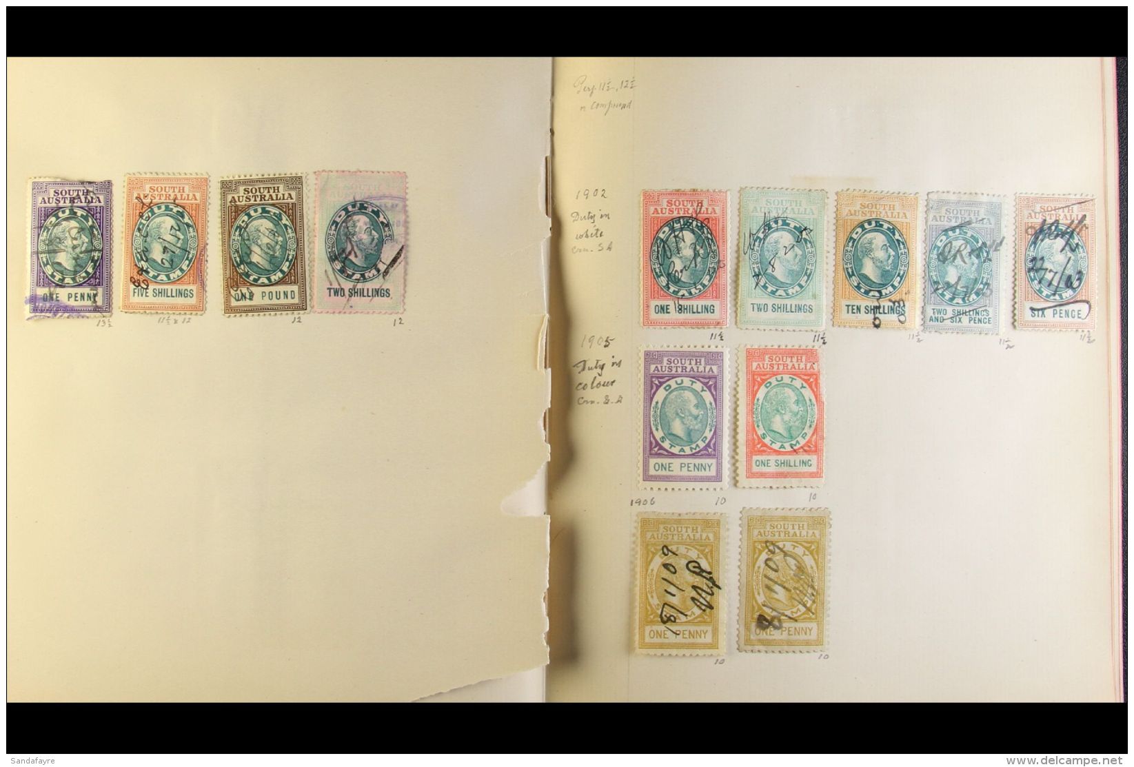 WONDERFUL OLD REVENUE STAMPS OF THE BRITISH COLONIES A Lovely Old Collection In An Ancient Hardback Note-book,... - Autres & Non Classés