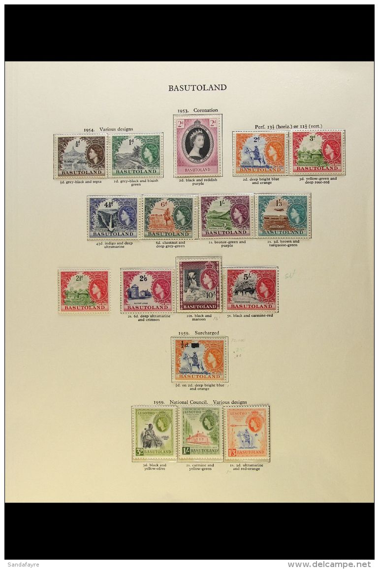 BRITISH AFRICA FINE NEVER HINGED MINT QEII COLLECTION - On "New Age" Printed Pages, Includes Basutoland With 1954... - Otros & Sin Clasificación