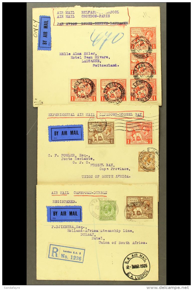 1924-25 Flown Covers All Bearing At Least One 1924 British Empire Exhibition Stamp. With 1924 (May) Cover From... - Ohne Zuordnung