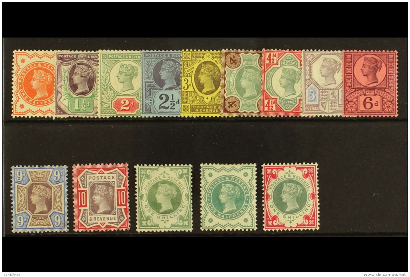 1887-00 Jubilee Set Complete, SG 197/214, Fine Mint (14 Stamps) For More Images, Please Visit... - Otros & Sin Clasificación