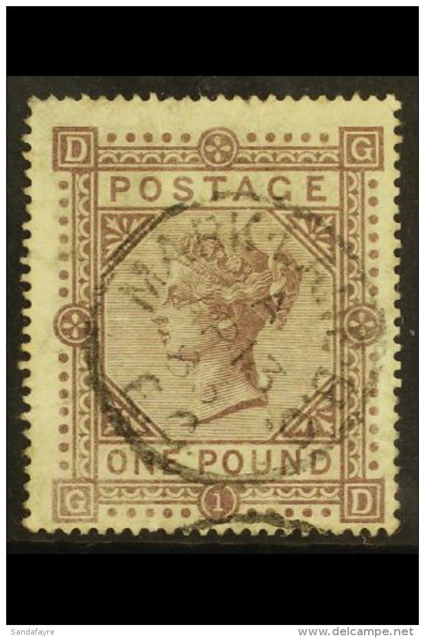 1867-83 &pound;1 Brown- Lilac Wmk Maltese Cross, SG 129, Very Fine Used With Fully- Dated 'Mark Lane' Single- Ring... - Autres & Non Classés