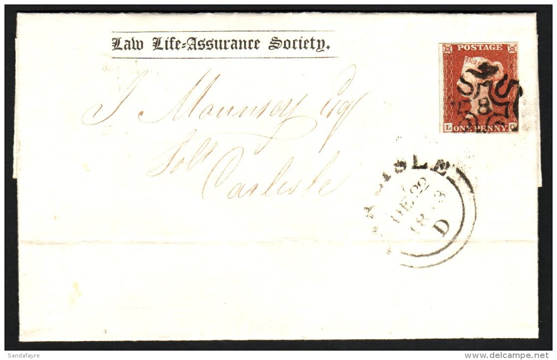 1843 (Dec 21) Printed EL From London To Carlisle Bearing 1841 1d Red-brown, 4 Good Margins, Tied By Very Fine... - Sonstige & Ohne Zuordnung