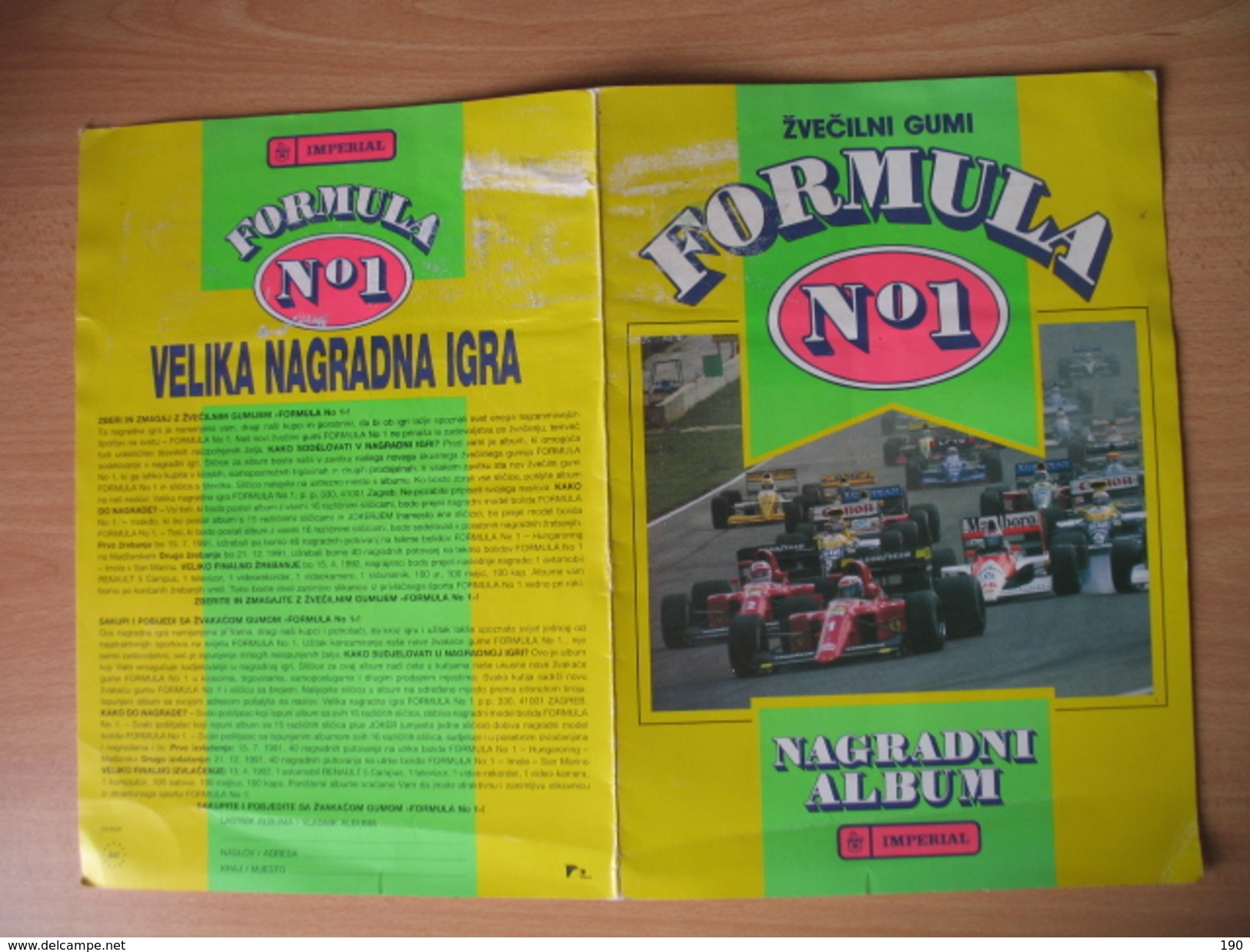 ZVECILNI GUMI FORMULA No1.NAGRADNI ALBUM IMPERIAL - Auto's