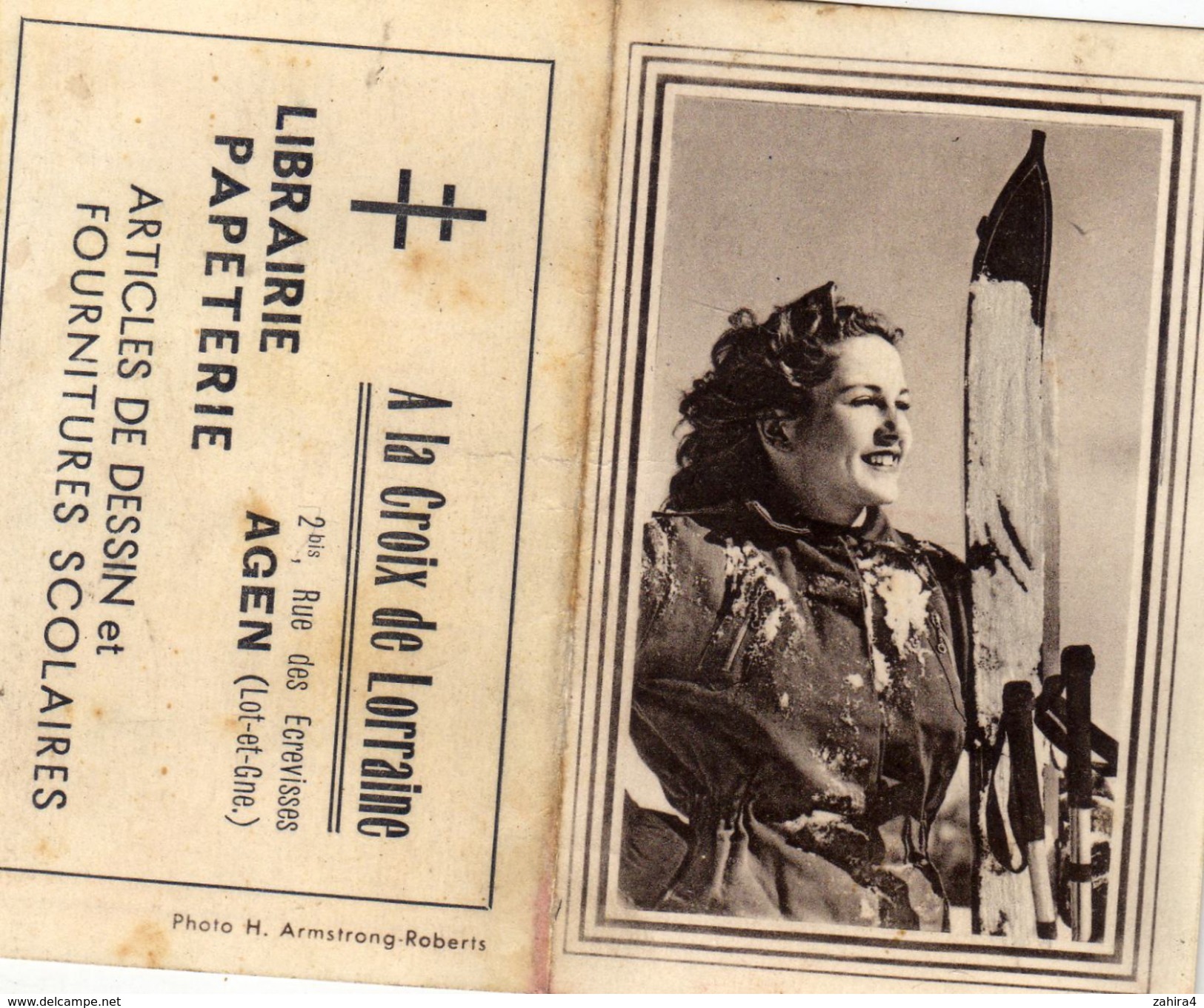 Calendrier Dépliant à 2 Volets - A La Croix De Loraine Agen (Lot Et Garonne) Librairie - 1956 - Autres & Non Classés