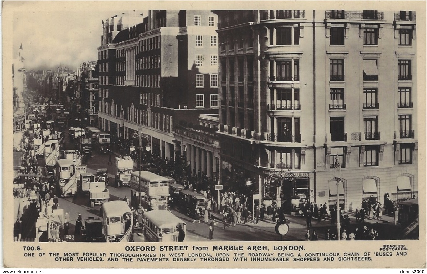 LONDON - OXFORD STREET From MARBLE ARCH - Belle Animation - VEHICULES - BUS - Ed. Beagles & Co. - Andere & Zonder Classificatie