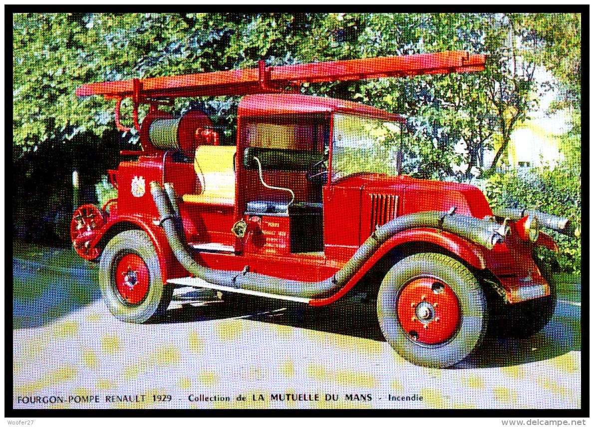 Collection De LA MUTUELLE DU MANS , FOURGON POMPE RENAULT 1929  , Incendie - Le Mans