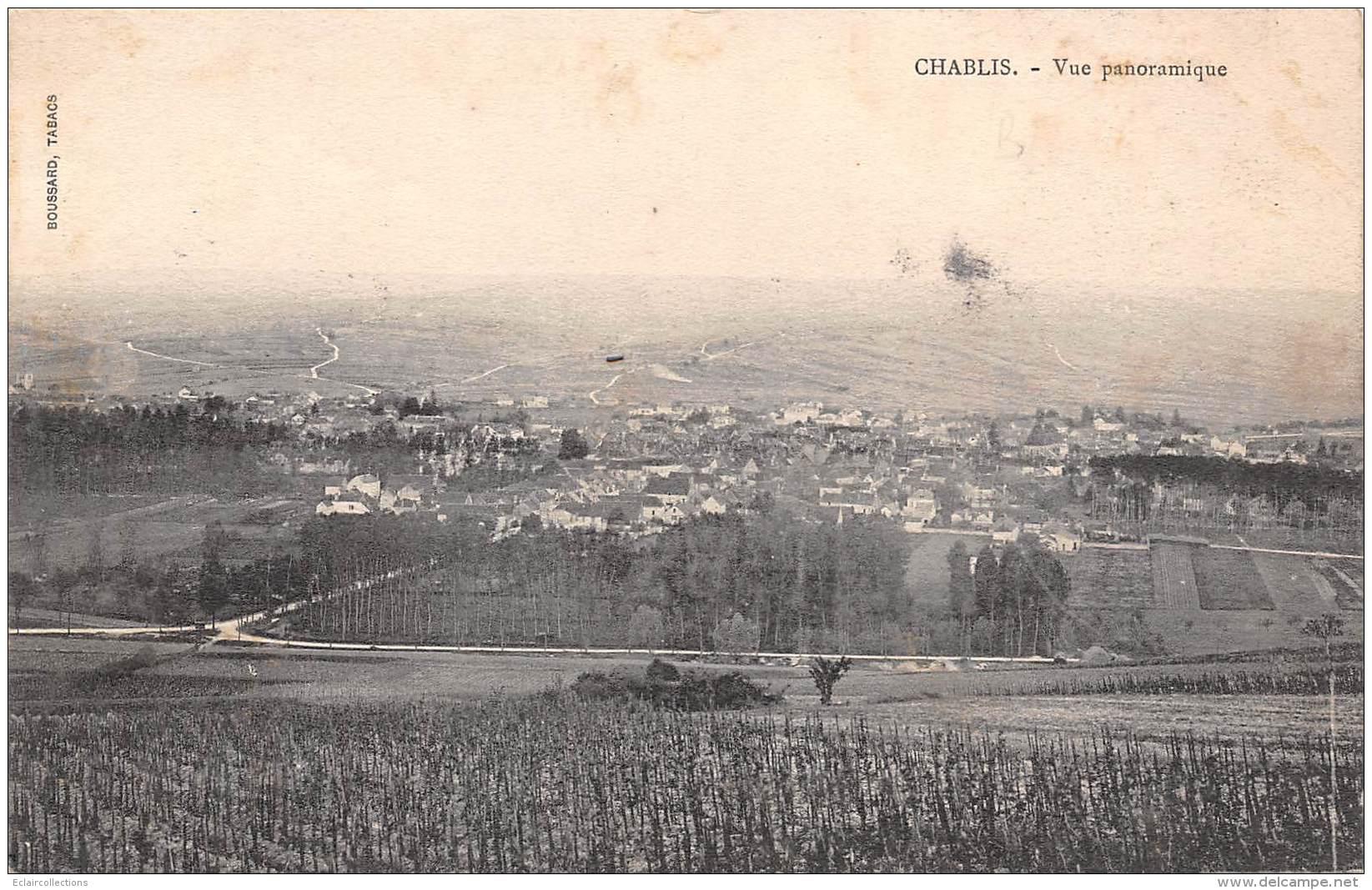 Chablis       89        Vue Panoramique    - En Partie Décollée -            (voir Scan) - Chablis