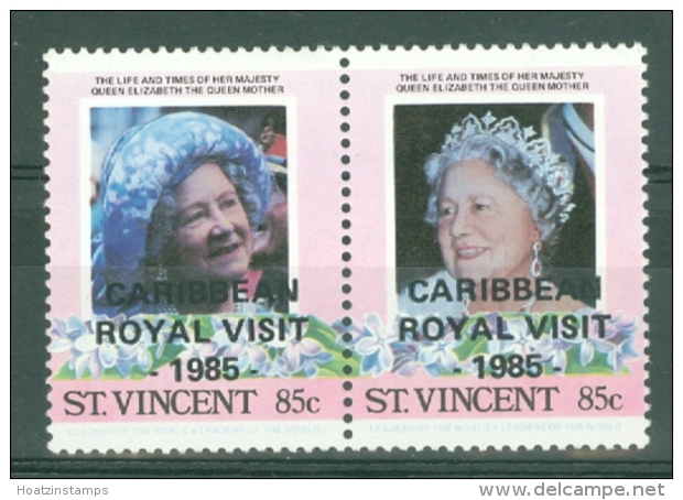 St Vincent: 1985   Royal Visit OVPT    SG934-35     85c      MNH Pair - St.Vincent (...-1979)