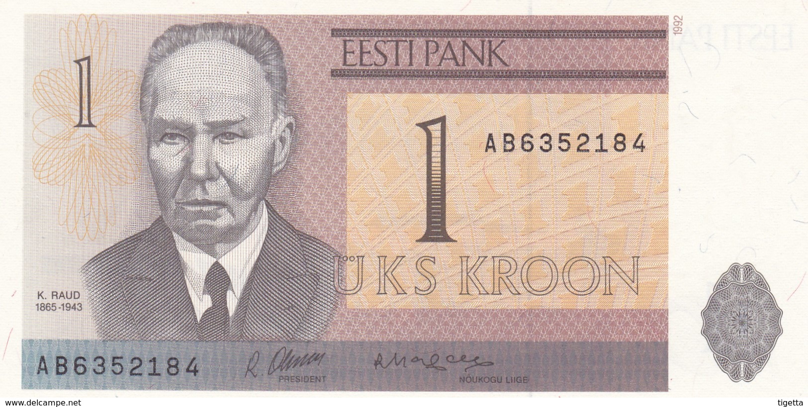 ESTONIA  1 KROON  1992   FDS - Estonie