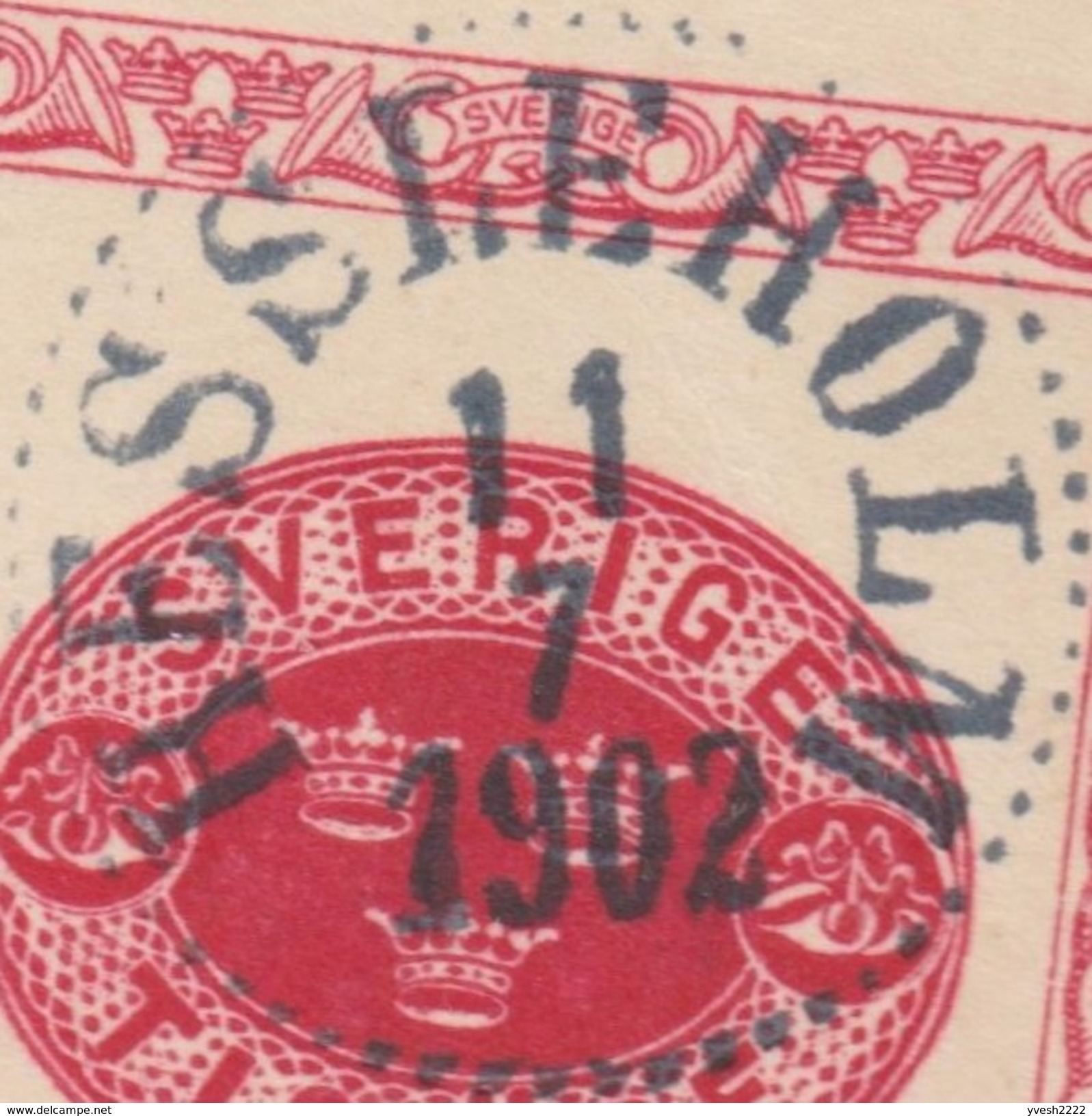 Suède 1902. Carte Postale, Entier De 1889 Pour Dresden. Hessleholm (Hässleholm) Via Trelleborg. Michel P20b - 1885-1911 Oscar II