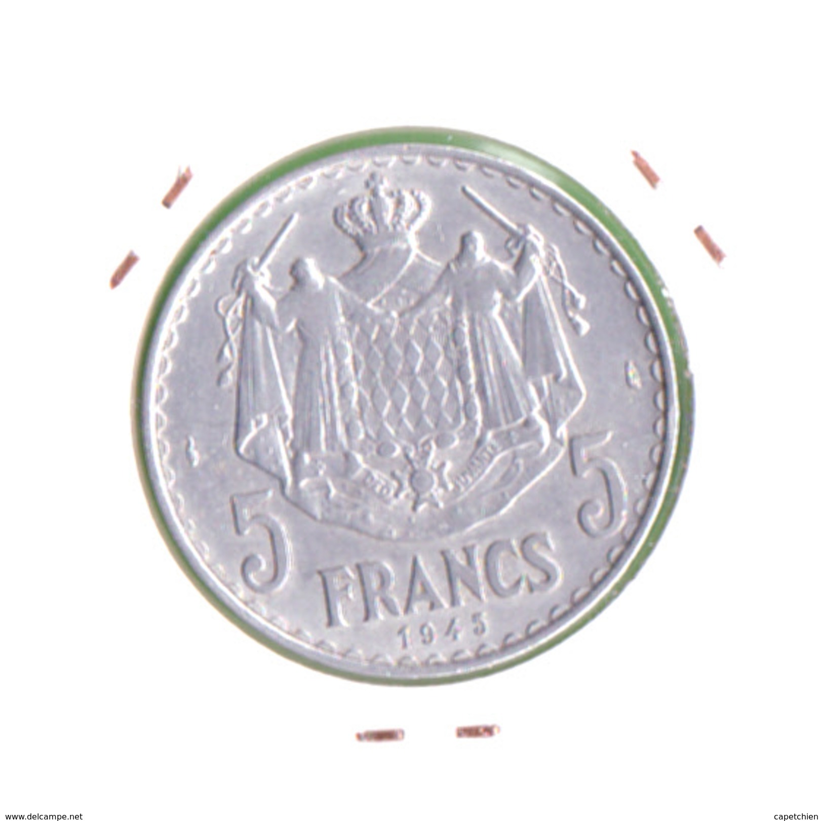 MONACO / LOUIS II / 5 FRANCS / 1945 / ALU / SUP - 1922-1949 Louis II