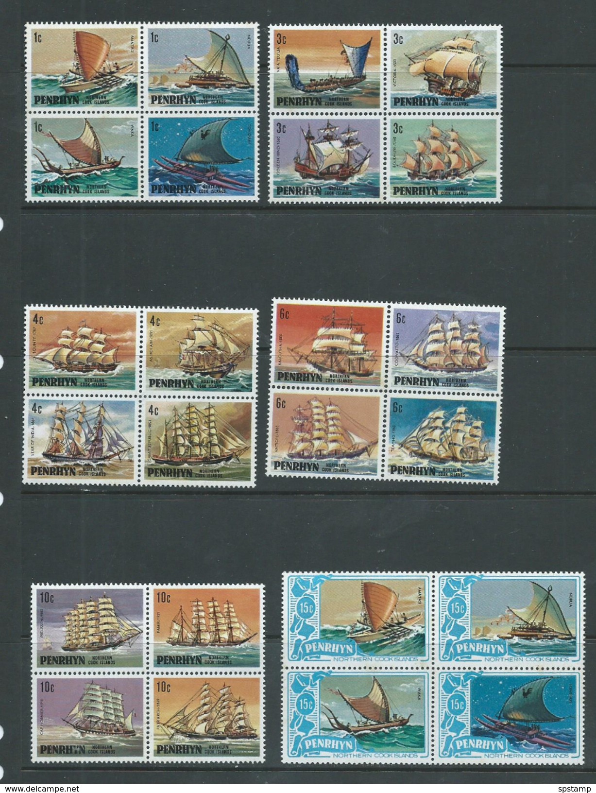 Penrhyn Island 1981 Ship Definitive Set Of 43 MNH , Couple Gum Imperfections - Penrhyn