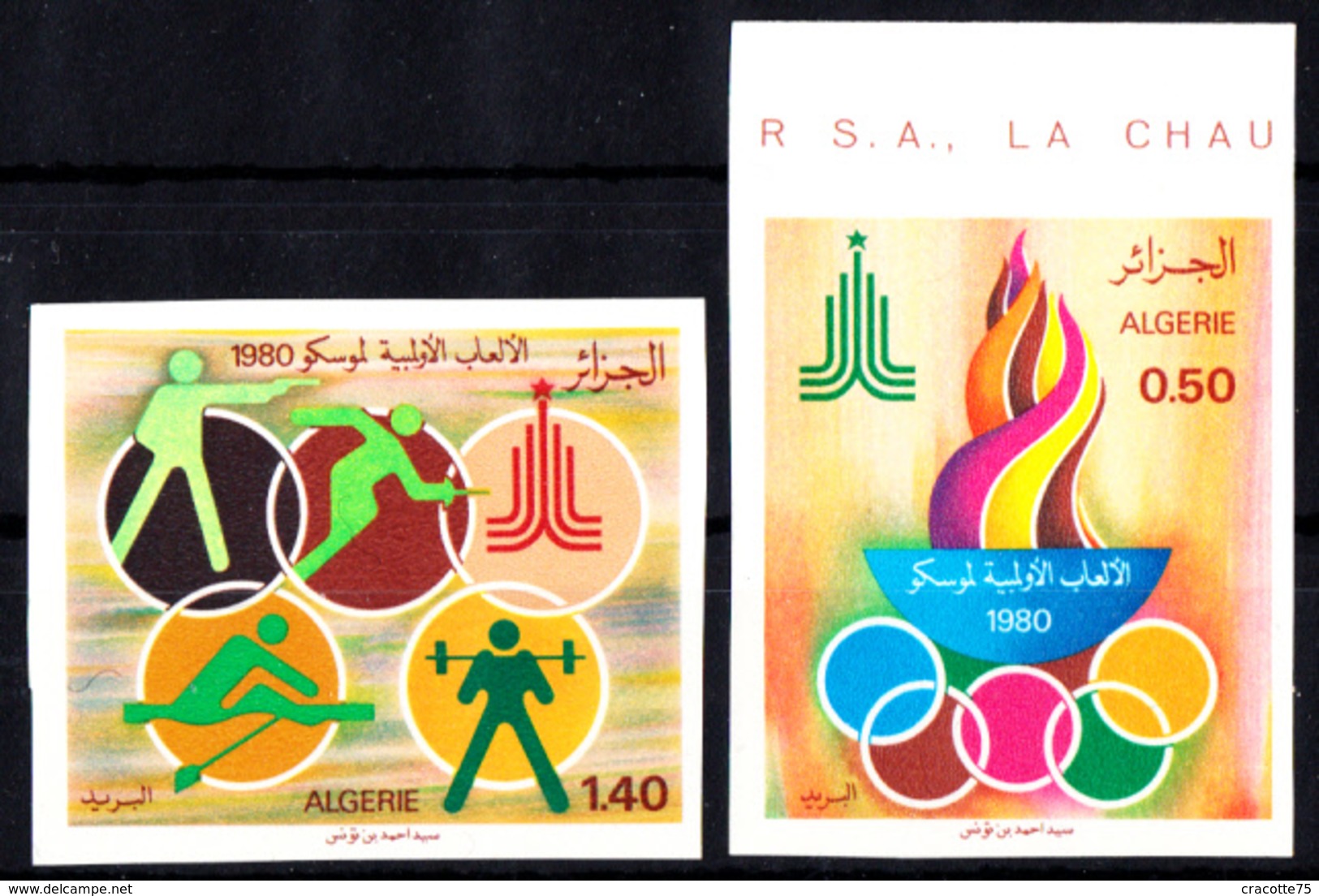 ALGERIE - N°714/715 - NON DENTELES - JEUX OLYMPIQUES DE MOSCOU 1980. - Sommer 1980: Moskau