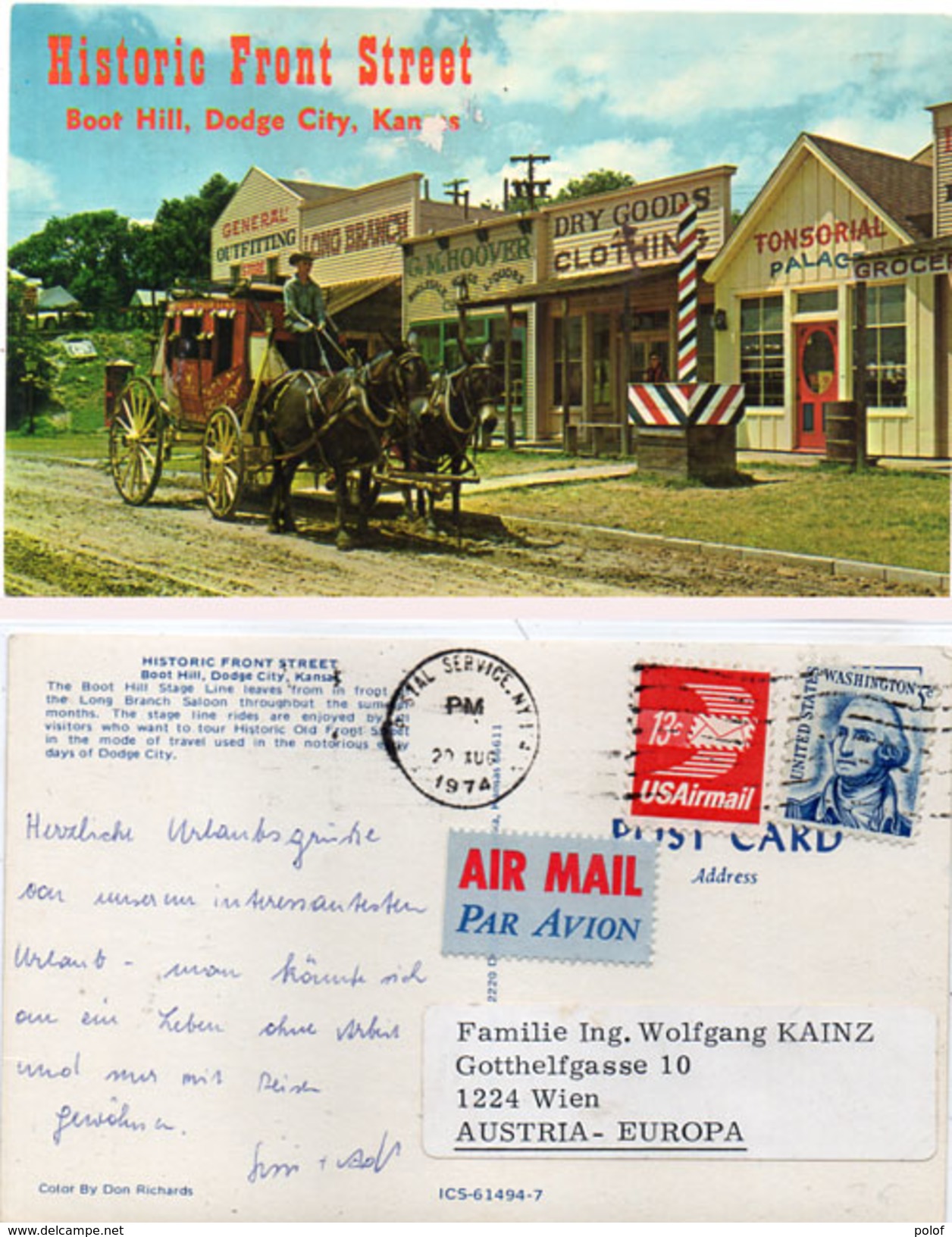 Historic Front Street - Boot Hill, Dodge City (Kansas) Attelage Chevaux Devant Commerces  (94534) - Autres & Non Classés