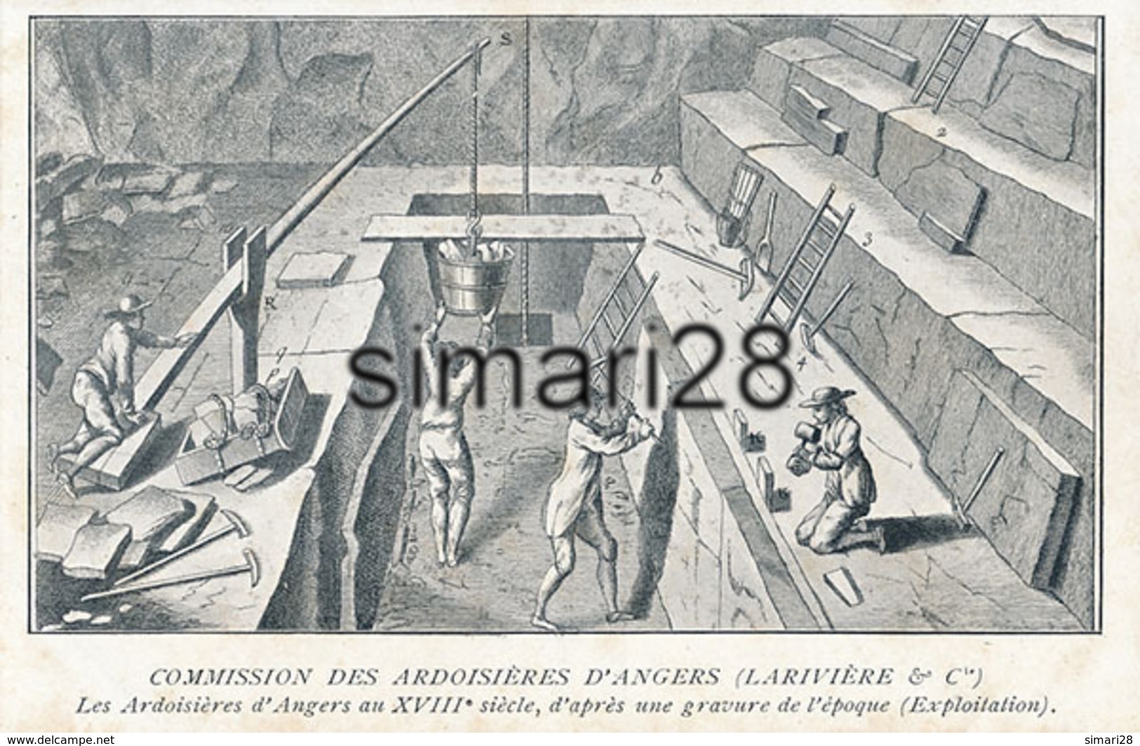 ANGERS - COMMISSION DES ARDOISIERES D'ANGERS - (Lariviere) - LES ARDOISIERES D'ANGERS AU XVIIIe SIECLE D'APRES UNE GRAVU - Angers