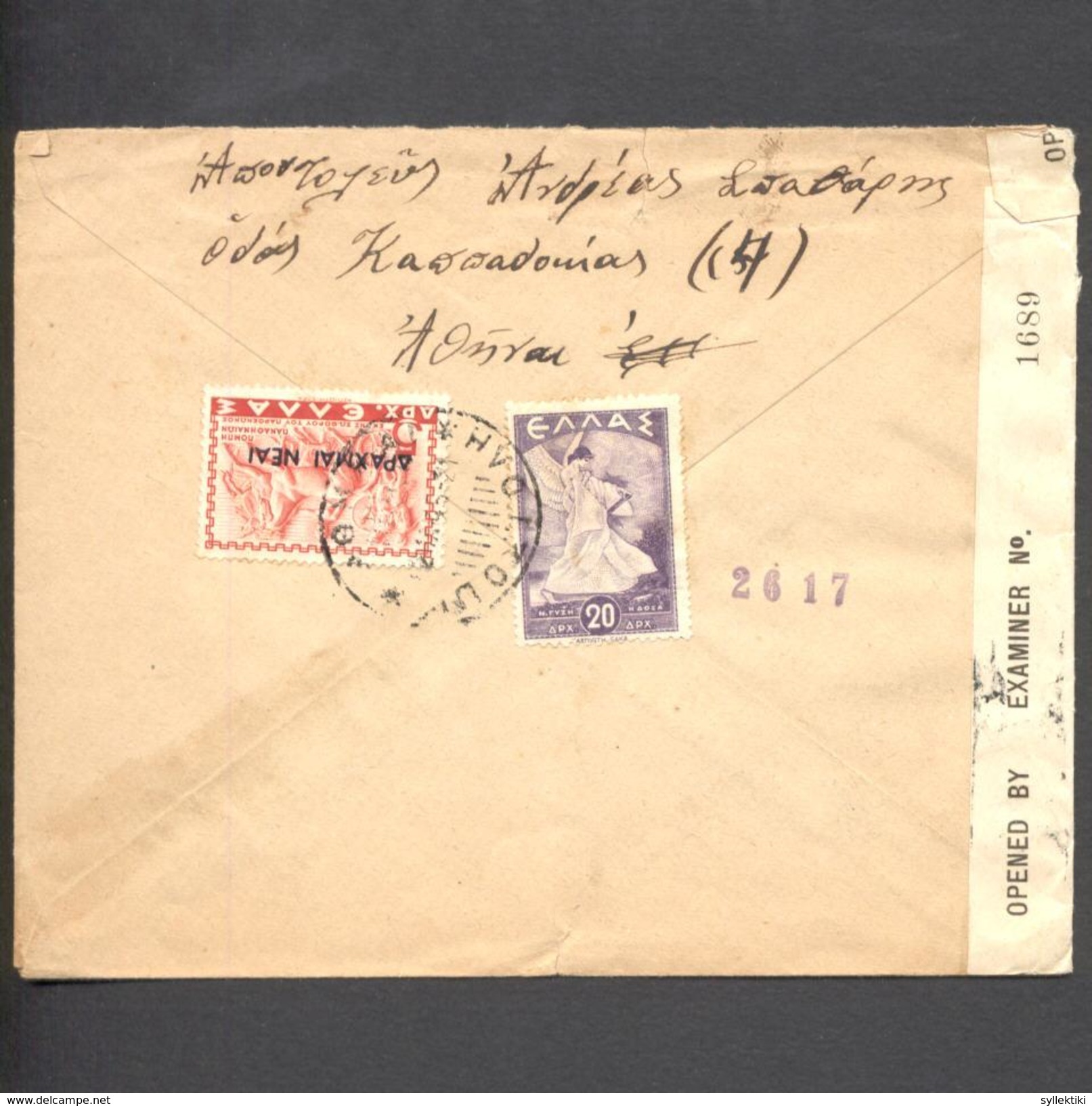 GREECE 1935 CENSORED MAILED COVER TO USA - Lettres & Documents