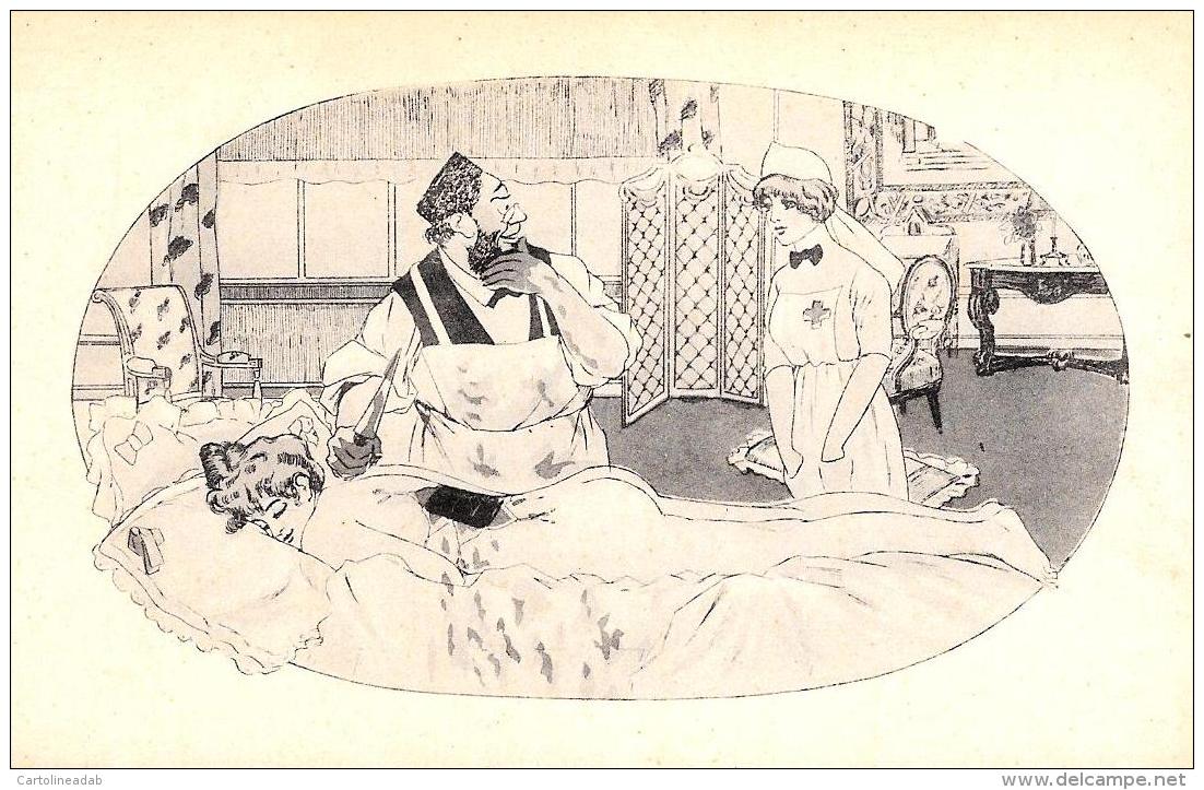 [DC3882] CPA - HUMOR - PAZIENTE MORTO DOTTORE OPERAZIONE DONNA - Non Viaggiata - Old Postcard - Humor