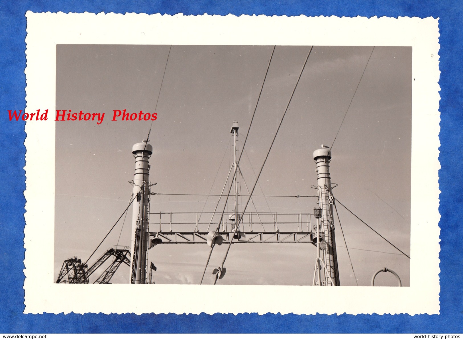 Photo Ancienne - Cote Du Maroc - Sur Le Bateau LYAUTEY - Vue De La Sirene - 1957 - Boat Ship - Bateaux