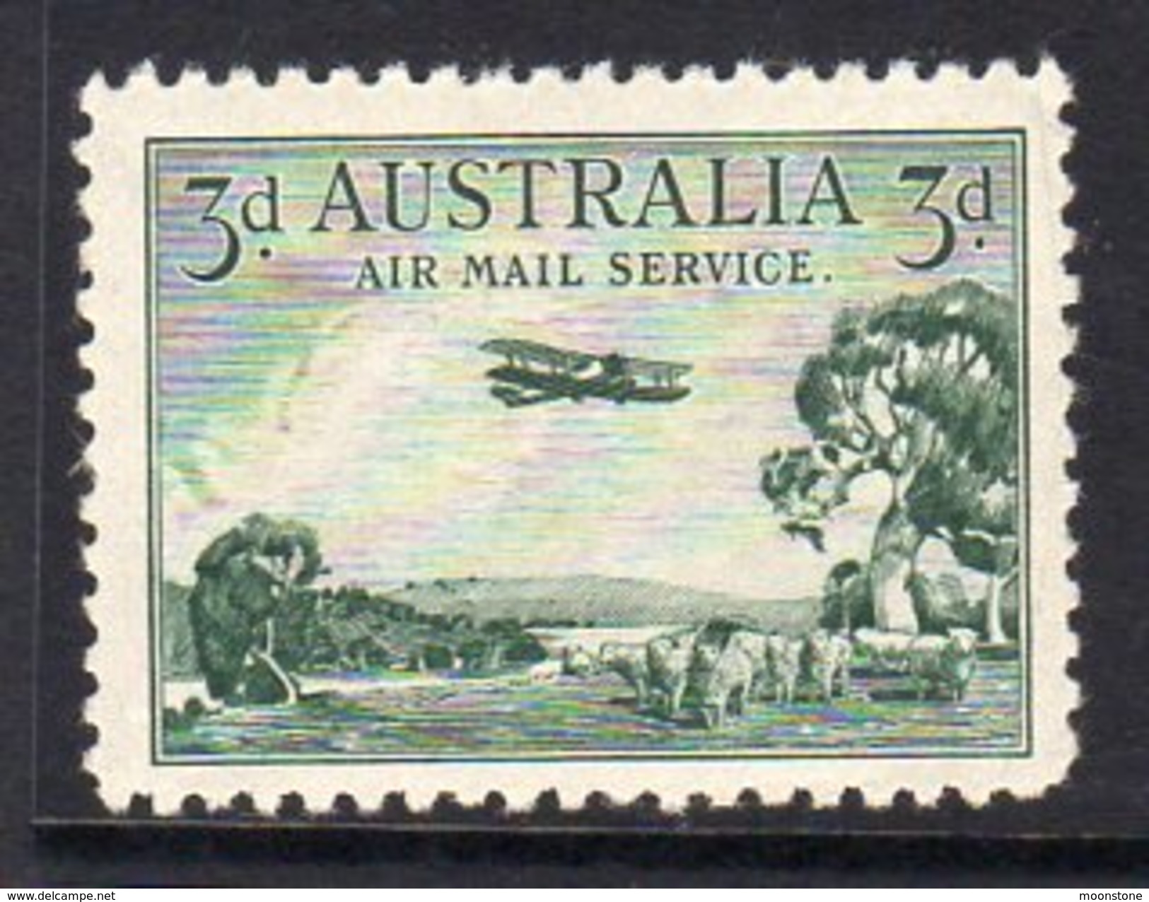 Australia 1929 Airmail DH66 Biplane, Hinged Mint (SG115) - Mint Stamps