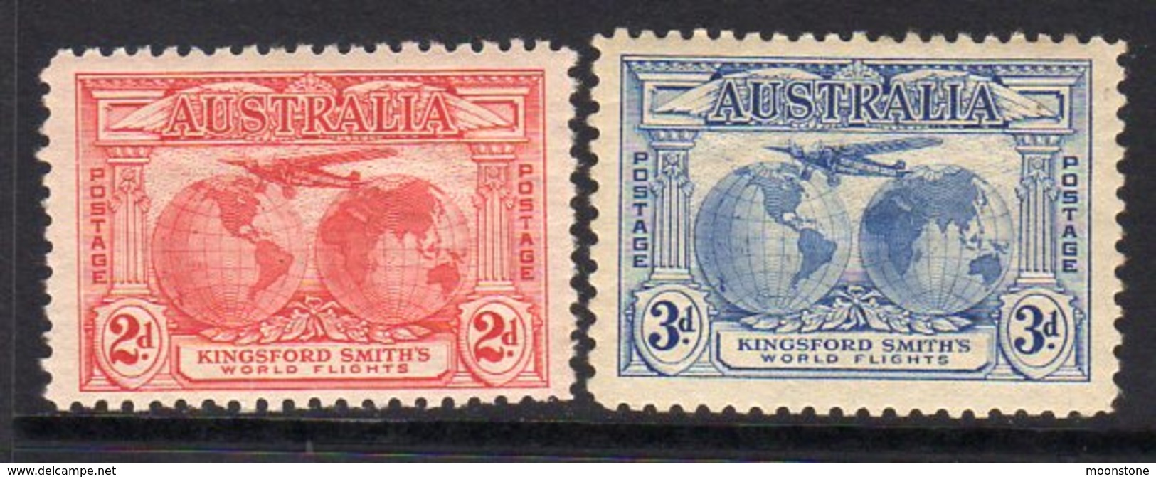 Australia 1931 Kingsford Smith Postage Values Set Of 2, Hinged Mint (SG121/2) - Mint Stamps