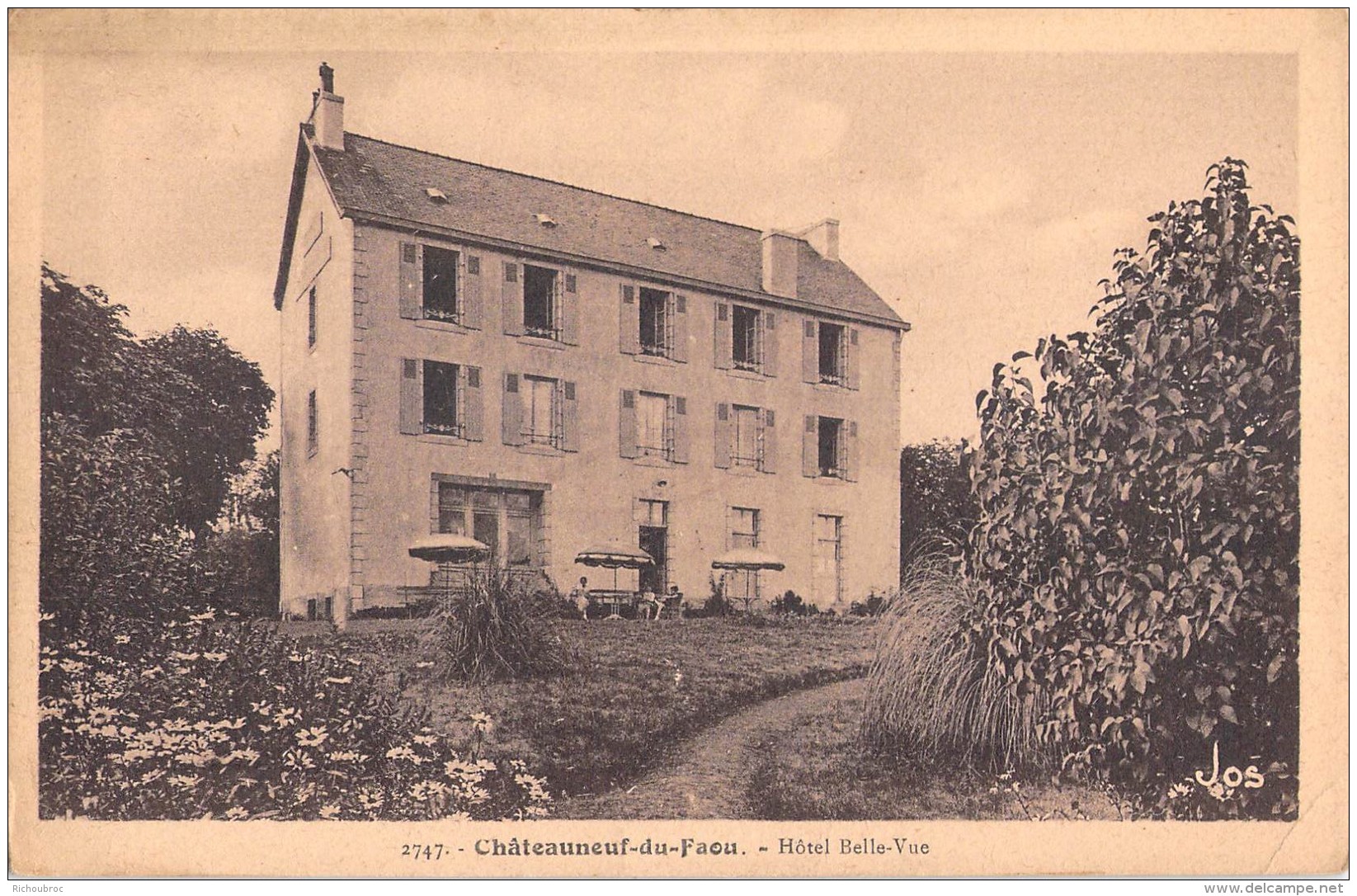 29 RARE CHATEAUNEUF DU FAOU HOTEL BELLE VUE / BELLEVUE / 2747 LE DOARE - Châteauneuf-du-Faou