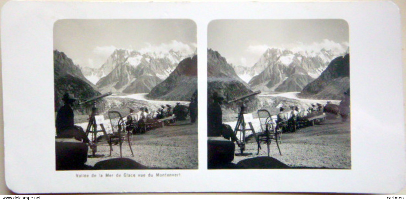 74 CHAMONIX MONT BLANC OBSERVATOIRE MER DE GLACE SOMMET GLACIER  NEUF  PHOTOS STEREOS 1900   GLACE MONTAGNE ALPINISME - Photos Stéréoscopiques