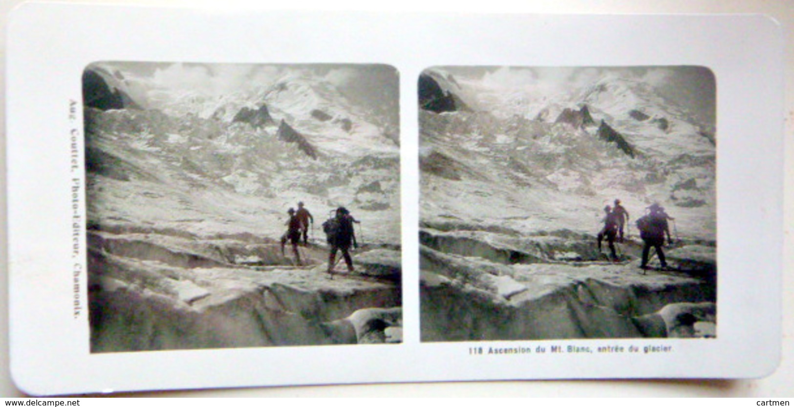 74 CHAMONIX MONT BLANC OBSERVATOIRE MER DE GLACE SOMMET GLACIER  NEUF  PHOTOS STEREOS 1900   GLACE MONTAGNE ALPINISME