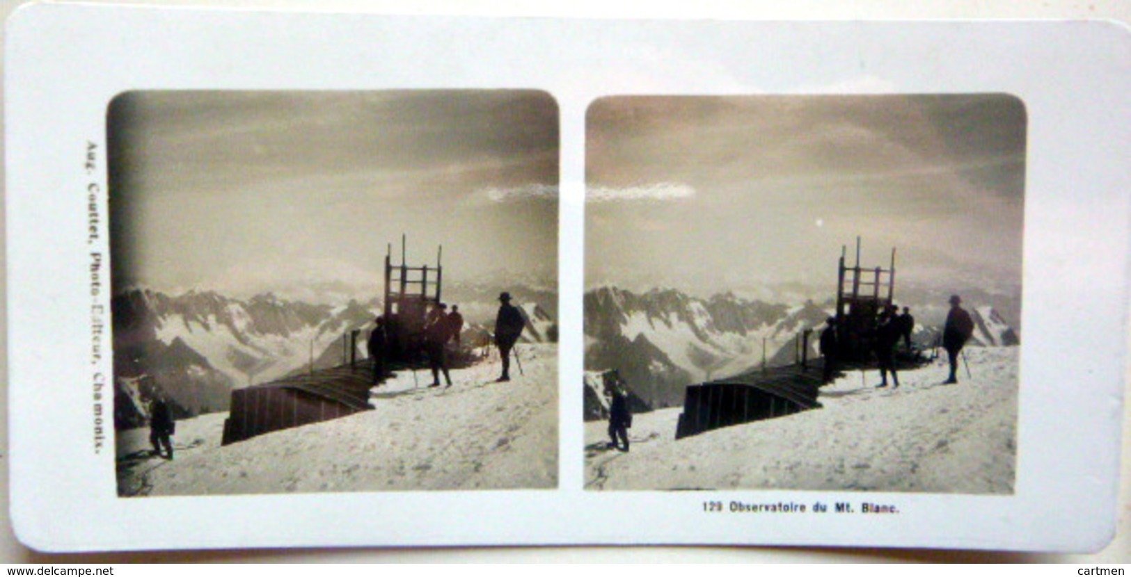 74 CHAMONIX MONT BLANC OBSERVATOIRE MER DE GLACE SOMMET GLACIER  NEUF  PHOTOS STEREOS 1900   GLACE MONTAGNE ALPINISME