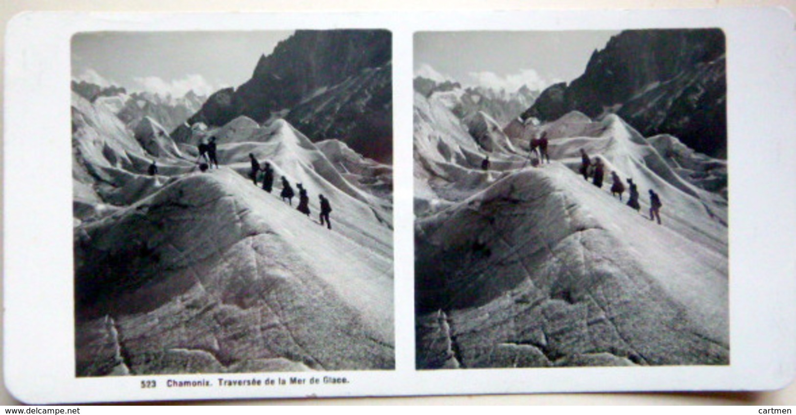 74 CHAMONIX MONT BLANC OBSERVATOIRE MER DE GLACE SOMMET GLACIER  NEUF  PHOTOS STEREOS 1900   GLACE MONTAGNE ALPINISME