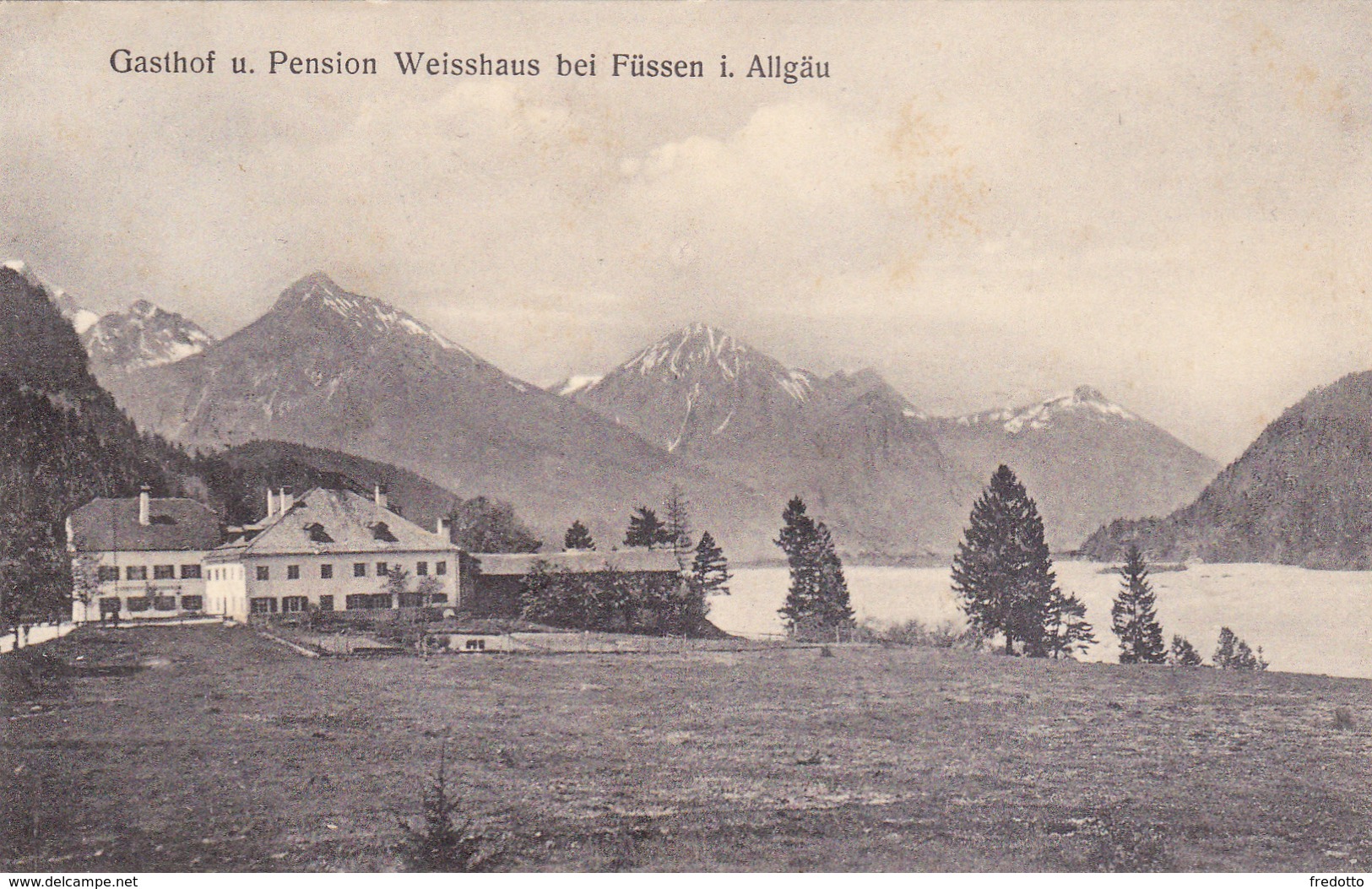 Gasthof & Pension Weisshaus Bei Füssen I.Allgäu.Bahnpoststempel Kempten-Reutte 1913.Top Stempel ! - Reutte