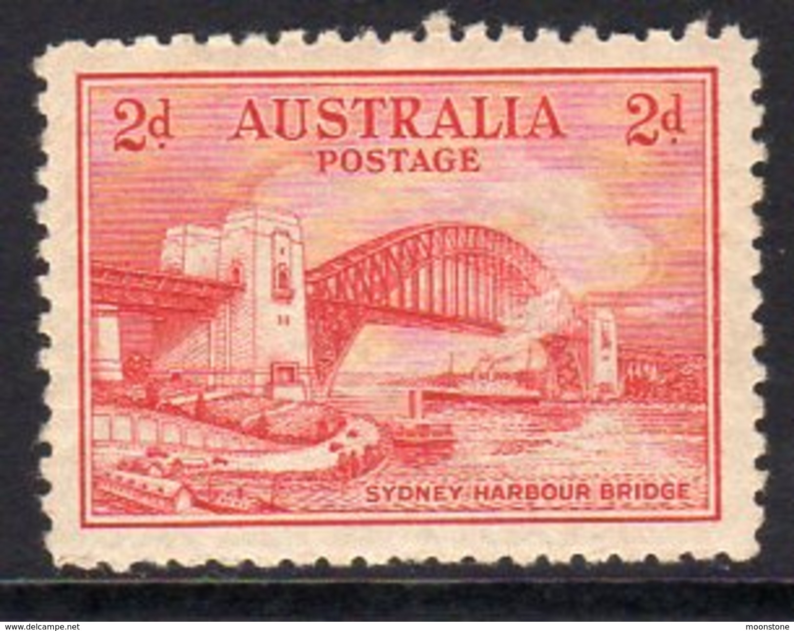 Australia 1932 Sydney Harbour Bridge 2d Recess Value, Perf. 11, Hinged Mint (SG141) - Mint Stamps