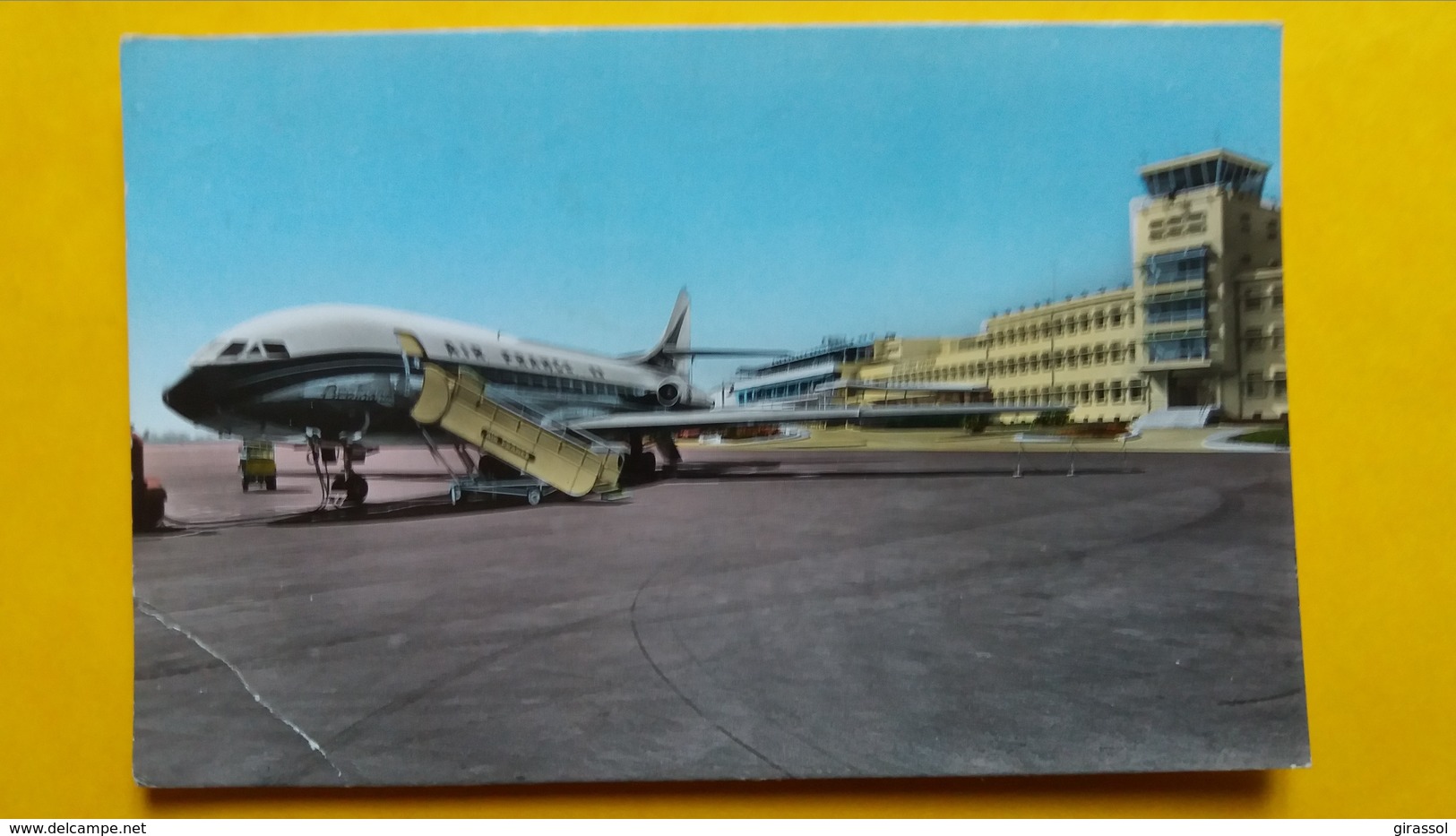 CPSM CARAVELLE AVION SUR LA PISTE D ENVOL AEROPORT NICE COTE D AZUR 1963 ED 7   PLI COIN - 1946-....: Modern Era