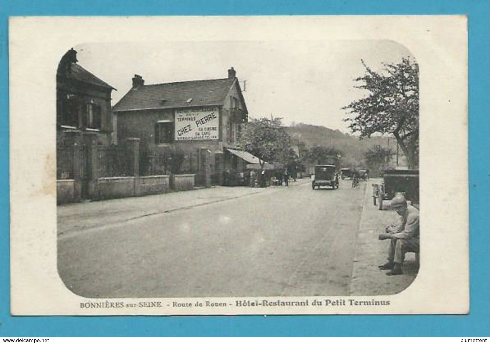 CPA Hôtel-Restaurant Du Petit Terminus Route De Rouen BONNIERES SUR SEINE 78 - Bonnieres Sur Seine