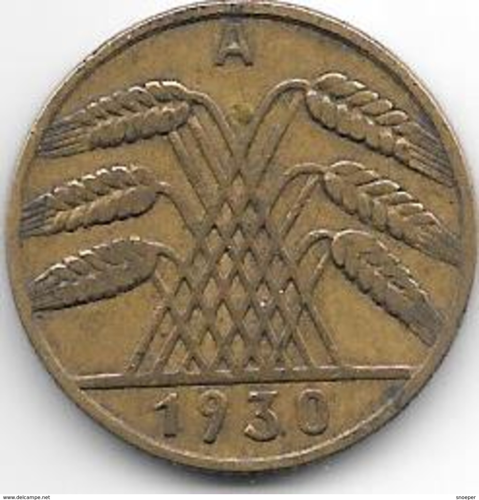 Germany  Weimar 10 Pfennig 1930 A    Km 40 Vf - 10 Rentenpfennig & 10 Reichspfennig