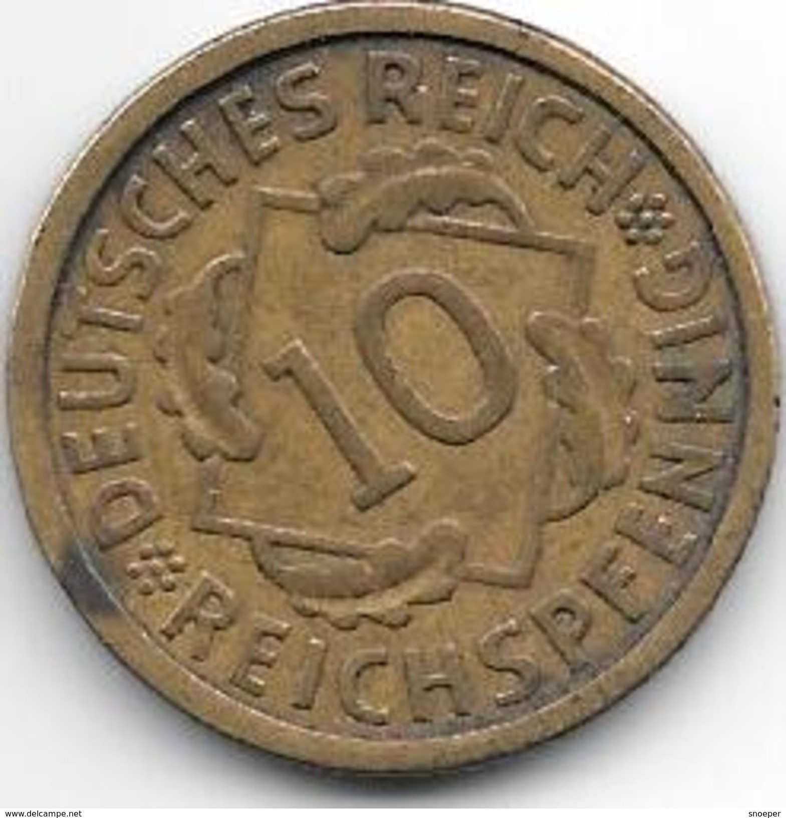 Germany  Weimar 10 Pfennig 1930 A    Km 40 Vf - 10 Rentenpfennig & 10 Reichspfennig