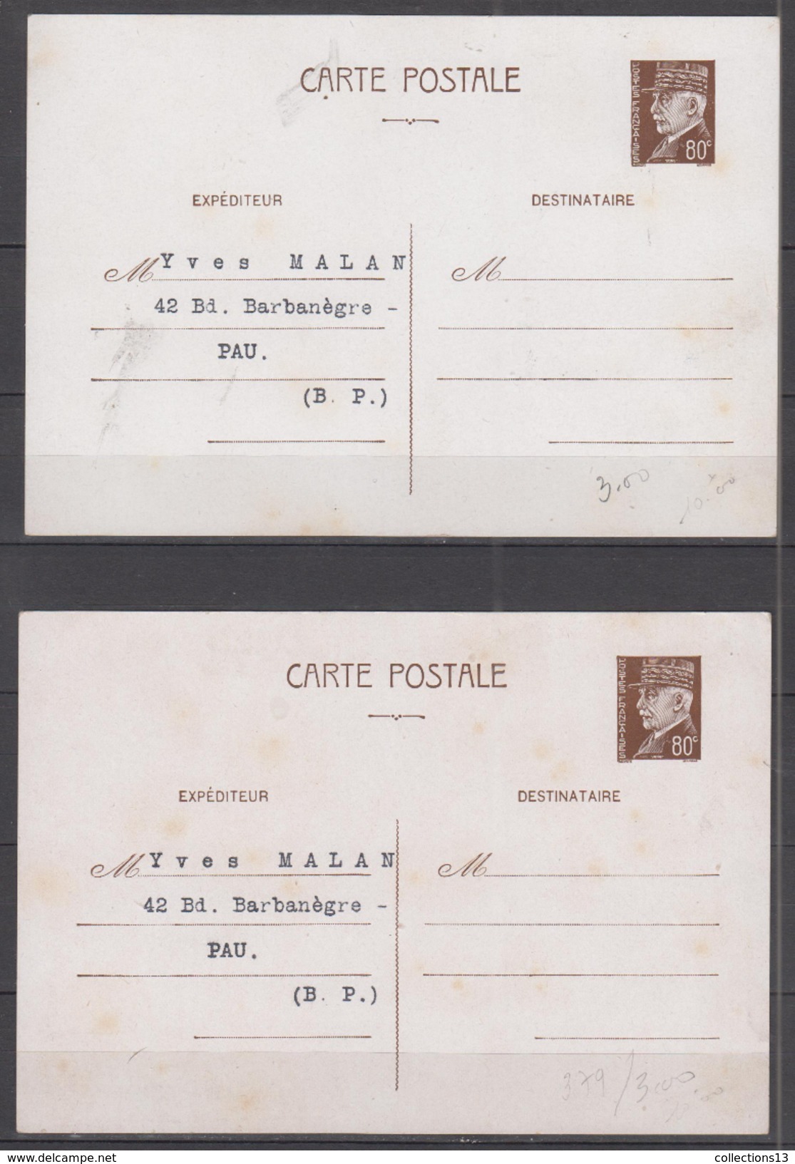 FRANCE - 20 entiers-postaus + 6 lettres diverses