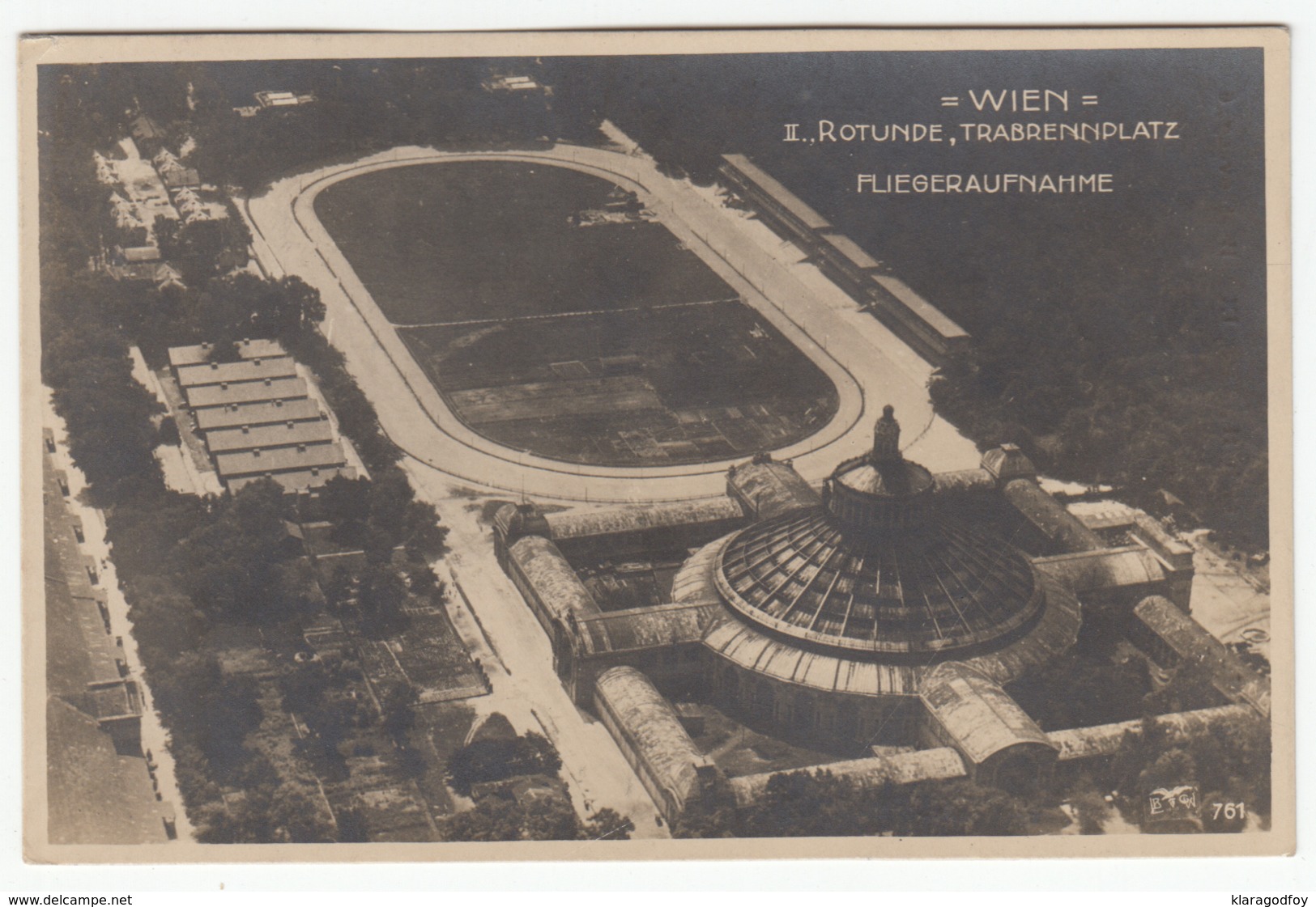 Wien Rotunde, Trabrennolatz Old Photopostcard Travelled 1921 To Ljubljana B170105 - Sonstige & Ohne Zuordnung