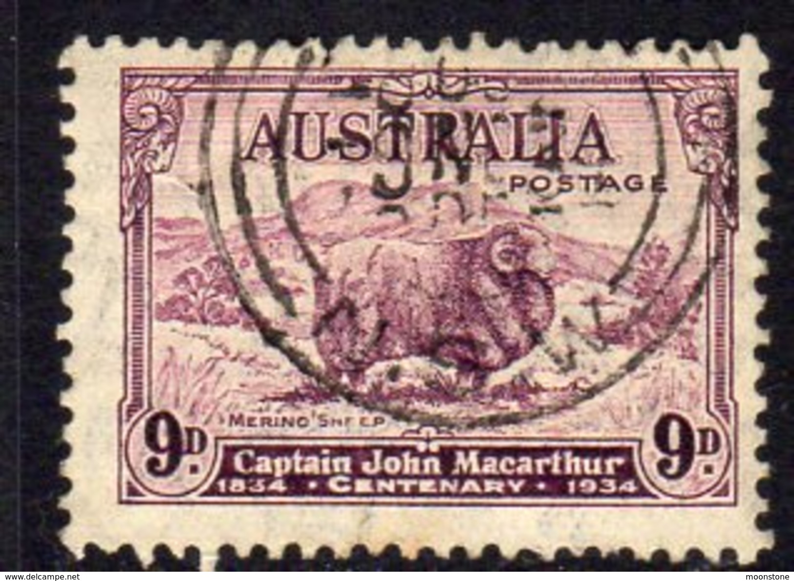 Australia 1934 Captain MacArthur 9d Merino Sheep Value, Used (SG152) - Oblitérés